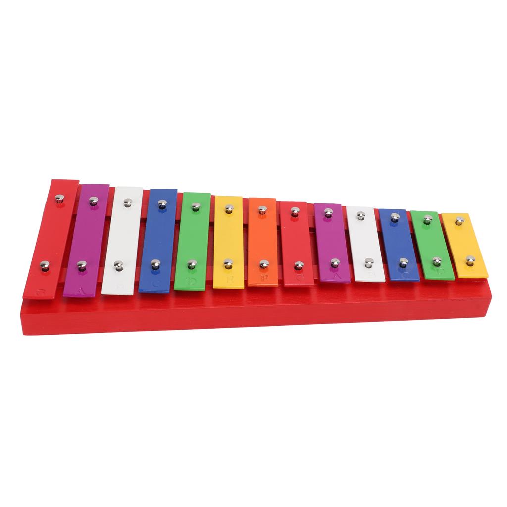 Colorful Xylophone Aluminum Birch 13 Tones Professional Glockenspiel for Creating Music