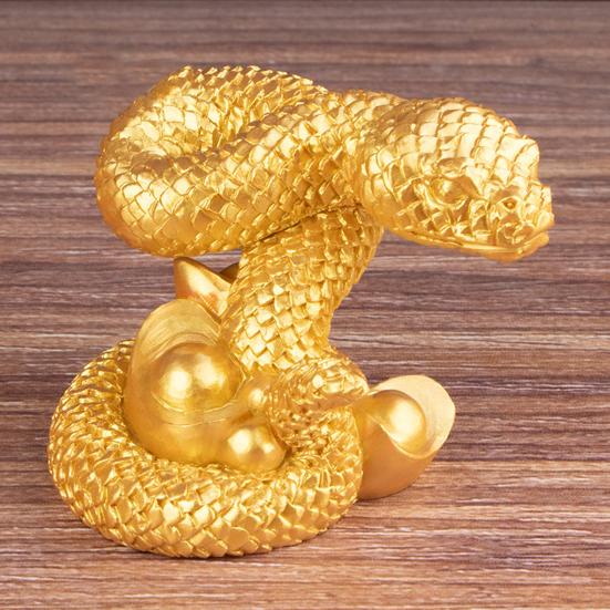 Статуэтка змеи китайского зодиака, коллекционная статуэтка змеи богатства из смолы 2025 года, украшение по фен-шуй для домашнего стола, книжной полки, декор