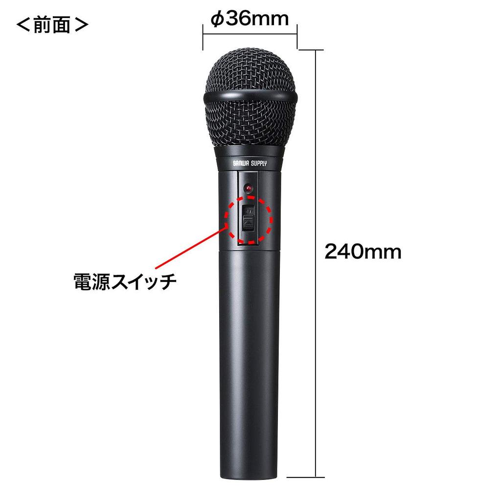 Sanwa Wireless Microphone Black MM-SPHMW4