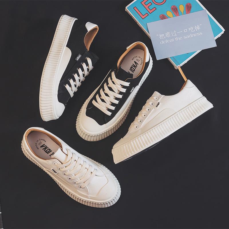 Модные парусиновые туфли женские 2024 весна лето новые спортивные женские повседневные туфли черные парусиновые женские повседневные туфли на платформе кроссовкиsr54