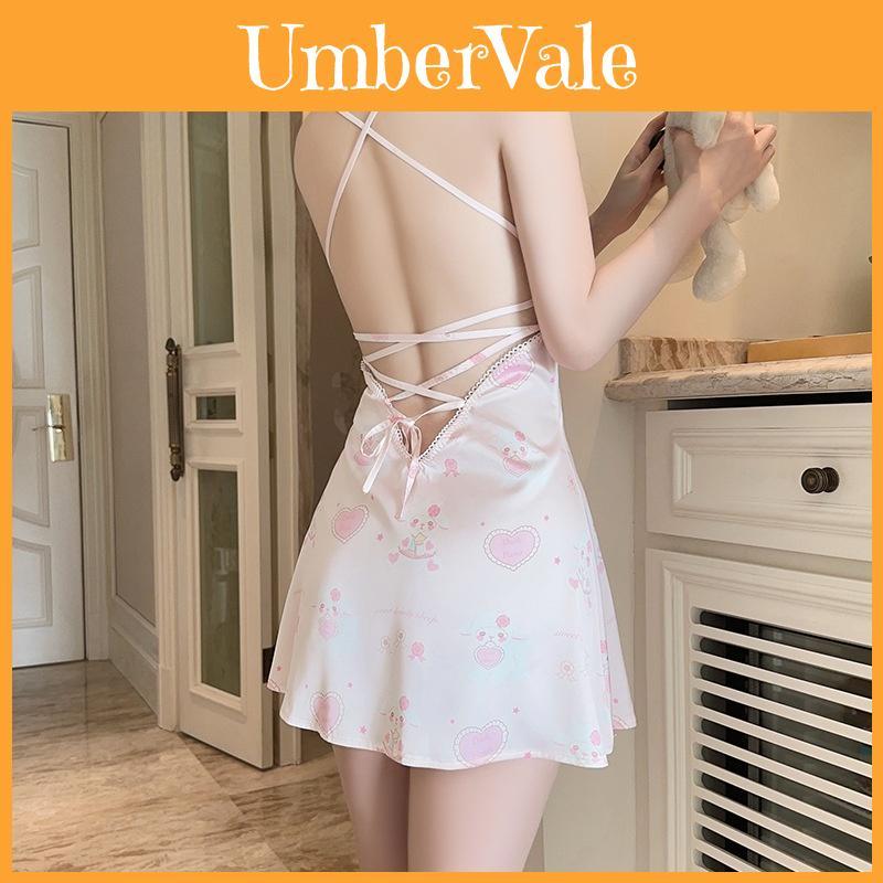 Pink Satin Sleep Dress With Pure Comfort And Elastic Fit For Women