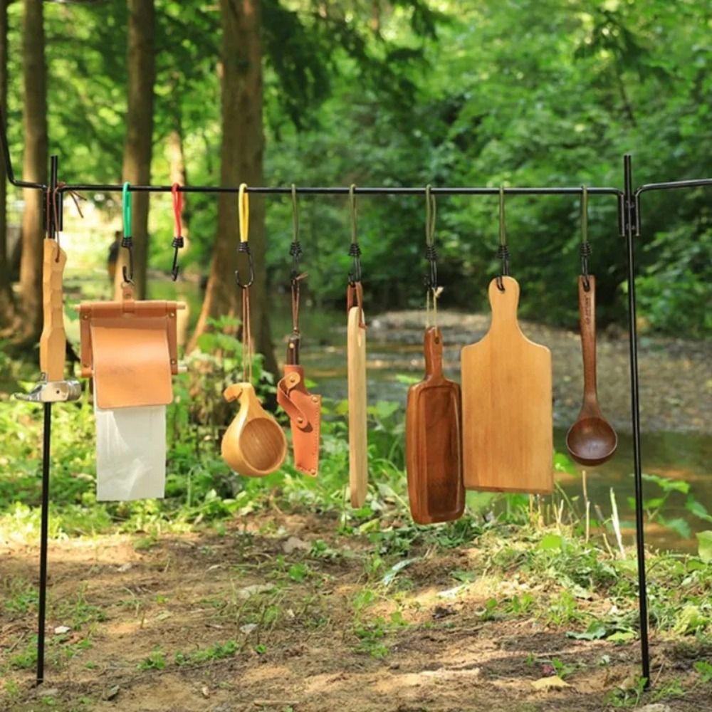 10pcs Outdoor Tent Elastic Rope Cord Hook Portable String Carabiner Hooks Tent Fixing Cord Hook