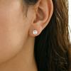 Simple ins wind geometric synthetic zircon stud earrings for men and women double-sided wearing stud earrings jewelry
