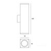 Garden wall lamp 2xGU10 IP54 black