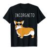 Incorgnito Смешная Собака Корги Инкогнито Каламбур Футболка Мужская Приталенная 3D Печатные Топы Футболка Хлопковая Футболка Уличная Мода
