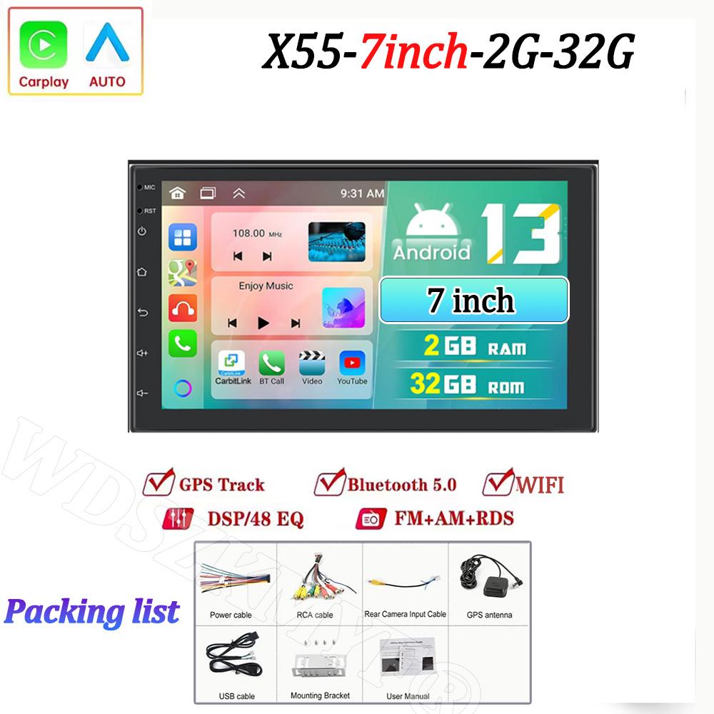 7"/9"/10" Универсальный 2Din Автомобильный Радиоприемник 4 ГБ Android 13 Carplay Android Auto GPS BT Автомобильные мультимедиа Интеллектуальные Автомобильные Системы