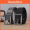 Buckled Zinc Alloy Canvas Belt With Versatile Style For Men Work Travel And