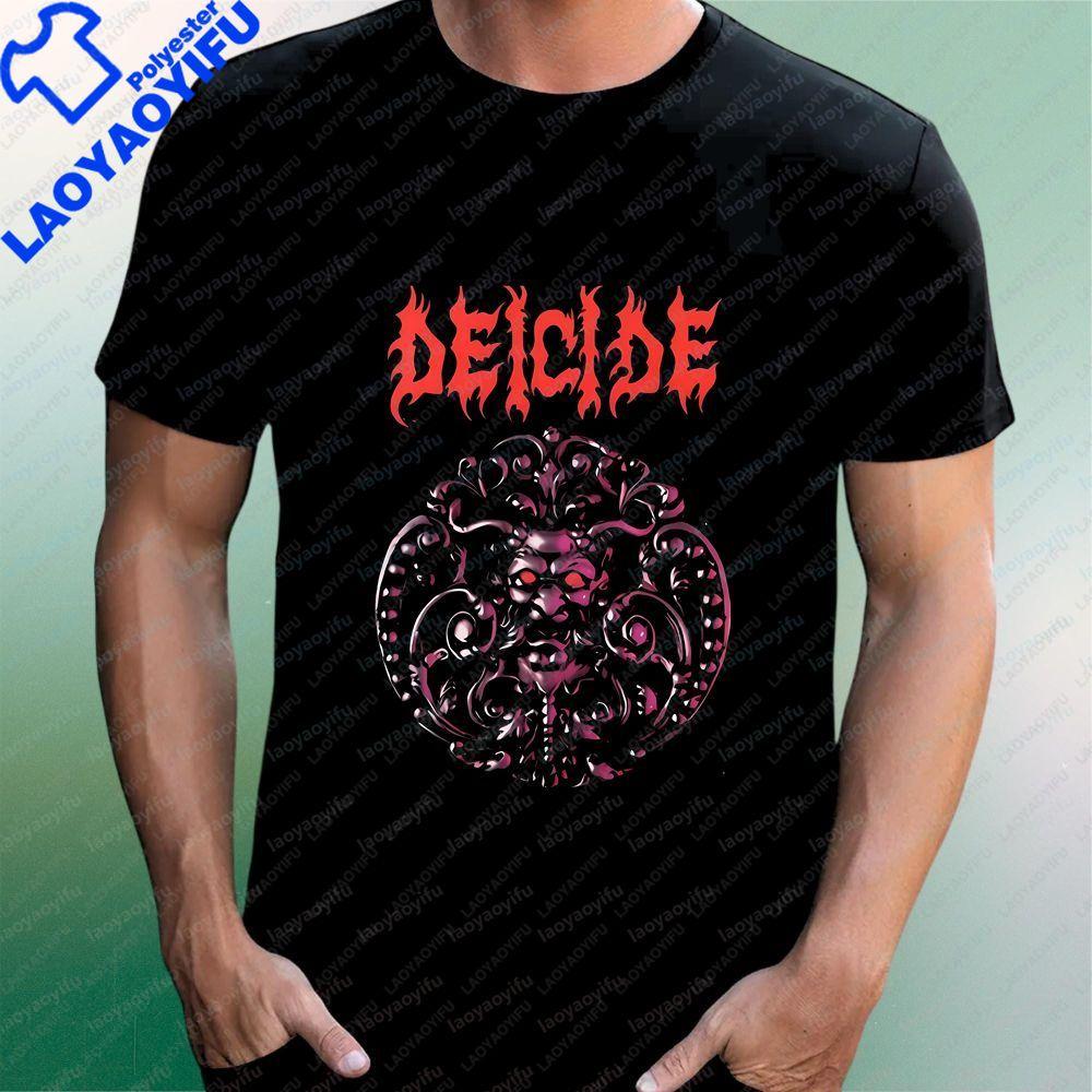 DEICIDE Retro Pirated Style Casual Trendy Versatile Shortsleeved Unisexs and WoUnisexs Universal Roundneck Tshirt