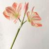 22-дюймовый букет искусственного амариллиса с эффектом Real Touch, длинностебельный, из искусственного шелка, с 2 полностью раскрывшимися цветками и 1 бутоном, для вазы в доме, офисе, цветочных композиций