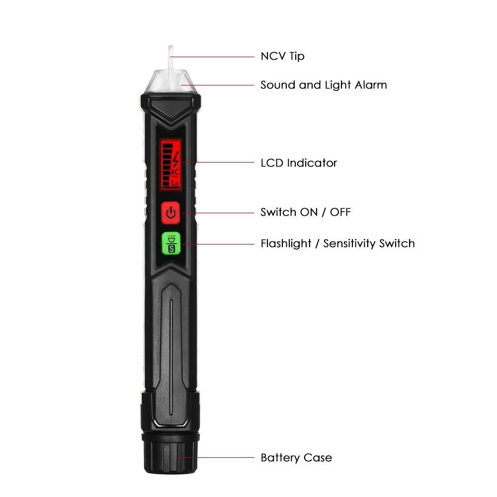 WinAPEX Intelligent Non-contact AC Voltage Tester Pen Shaped Detector with Sound and Light Alarm