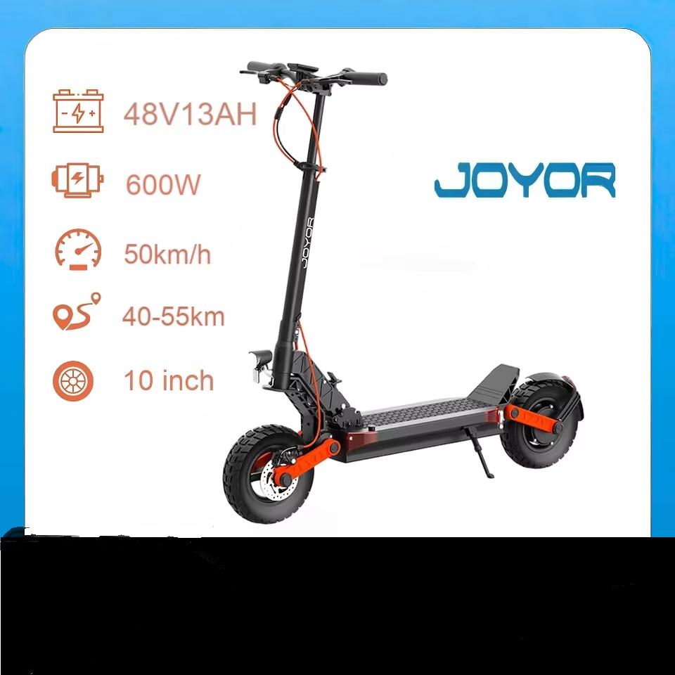 JOYOR S5-Z 600W 48V 13Ah Electric Scooter 55km Range 10" Off-Road Tires Dual Suspension Foldable E-Scooter