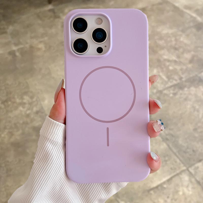 Силиконовый матовый магнитный чехол для iPhone 16 15 Plus 14 13 12 11 Pro Max Для беспроводной зарядки Magsafe Мягкий защитный чехол