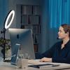 Ring Light with Tabletop Adjustable 3 Color 10 Dimming 1500 USB for and Online Classes Stand, Height, Modes, Levels, Lumens, Powered, Lighting,