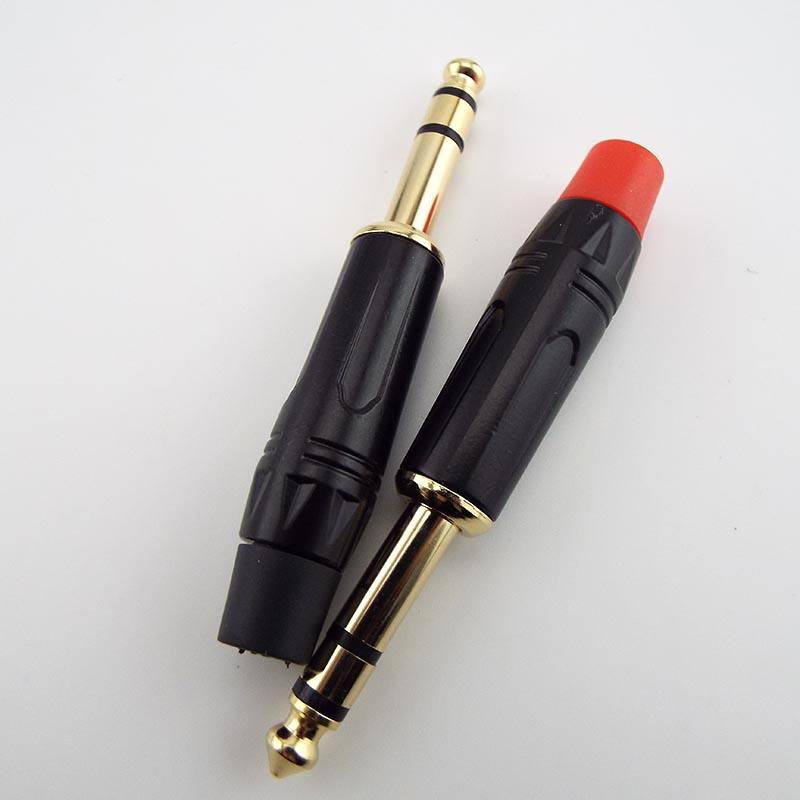 2-полюсный моно/3-полюсный стереоразъем 6,35 мм, позолоченный разъем 6,5 мм, 1/4 дюйма, разъем аудиокабеля для микрофона