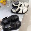 Leather Woven Pig Cage Shoes Baotou Sandals Women's New Summer Thick-soled Beach Hollow Hole Shoes