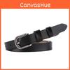 Womens Cowhide Leather Belt With Classic Pin Closure And Slim Design For Casual Outfits