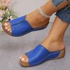 New Women's Shoes Spring and Summer Sandals Women's Comfortable Slope Heel Thick Sole Simple Casual Outer Slippers