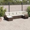 VidaXL Garden Lounge Set with Cushions 7 Pcs, Patio Sofas, Patio Furniture Set, Outdoor Furniture, Brown 3254020