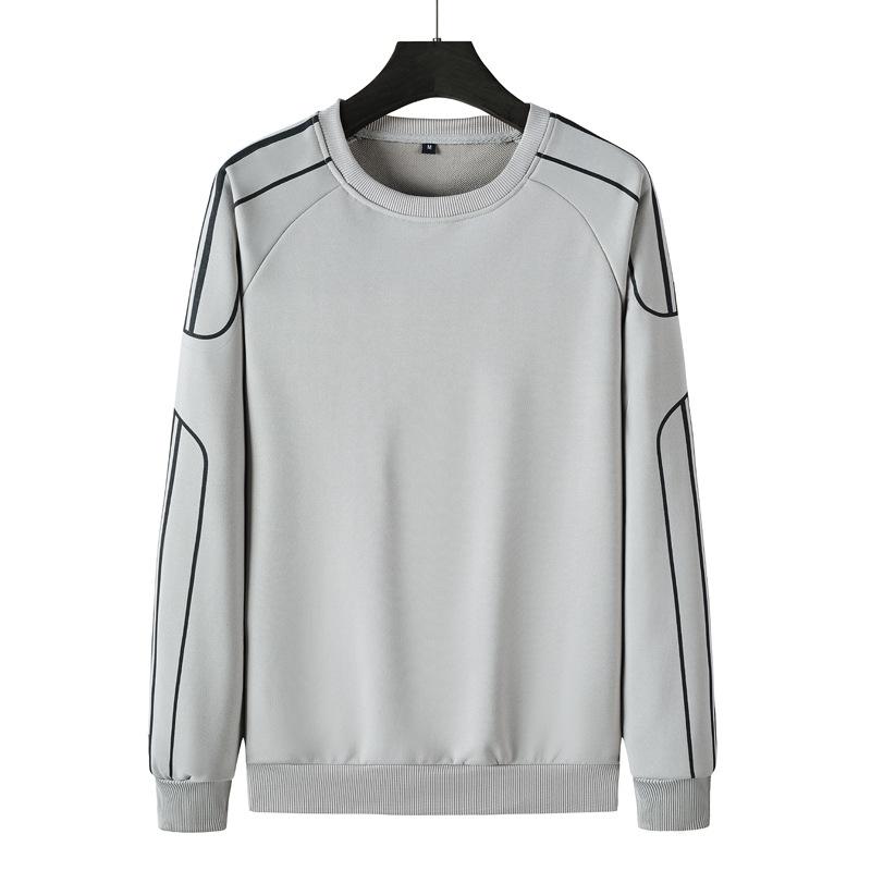 Мужской свитер-пуловер, спортивный свитер с круглым вырезом и длинными рукавами, большой размер, вязаный свитер 