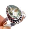 Natural Green Amethyst Gemstone Handmade 925 Sterling Silver Gift Ring S.8 W4E33
