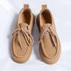 Spring Cow Suede Leather Designer Platform Loafers Lace Up Soft Sole Outdoor Sports Shoes for Men Travel and Hiking Casual Shoes