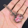 Pink Thulite Gemstone Pendant 999 Copper Wire Wrapped Jewelry, Handmade Antique Pendant Jewelry, Gift For Mother
