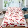 Santa Claus Pattern Bedding Set Christmas Deer Duver Cover Set for Kids Boys Girls Quilt Cover Queen Polyester Comforter Cover