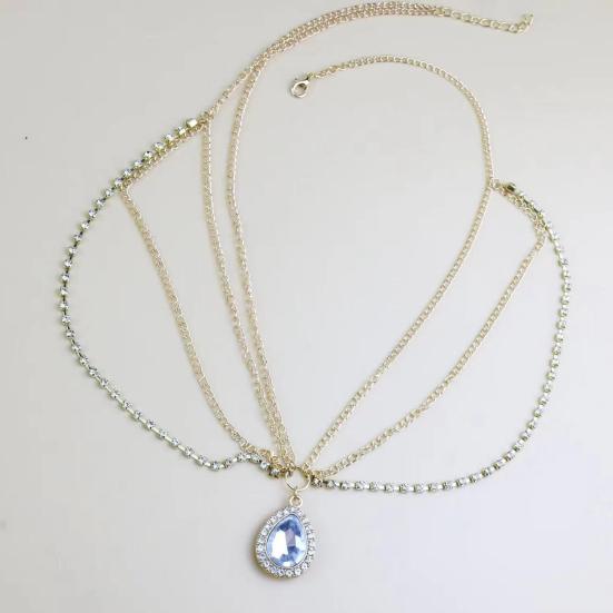 Forehead Chain Water Drop Pendant Decoration Adjustable Head Circumference Forehead Chain Hair Accessory