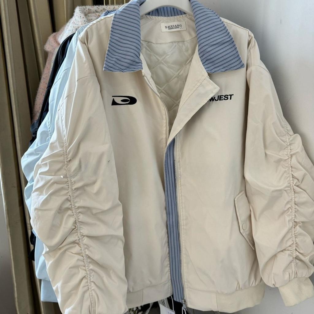 Зимняя утепленная вышитая бейсбольная куртка в стиле ретро, американском стиле, теплая куртка для женщин