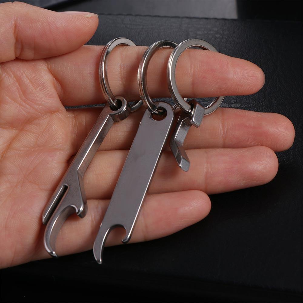 Mini Beer Bottle Opener Keychain Stainless Steel Beer Opener Keyring Creative Outdoor Hiking