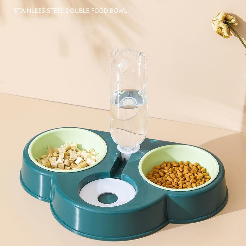 Cloud Type Multi-use Three Bowls of Automatic Drinking Cat Snack Bowl Anti-upset Dog Food Bowl PP Material Pet Supplies
