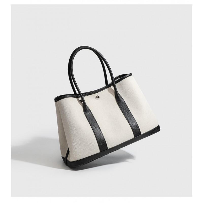 Large Capacity Canvas Tote Bag Women Design Soft Medium Size Shoulder With Zip Pocket ID Slot