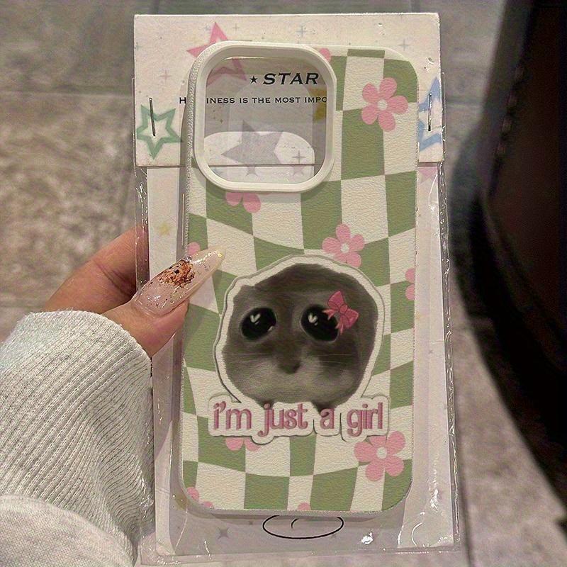 Phone Case For iPhone 17 16 15 14 13 12 11 Pro Max XS XR Plus 17 Air 16 17 Pro Soft Cover Cute Hamster Floral Green Plaid Design