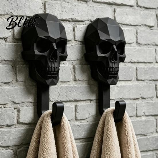 Настенные крючки без повреждений 2 шт. Крючки с 3D-печатью в виде черепа