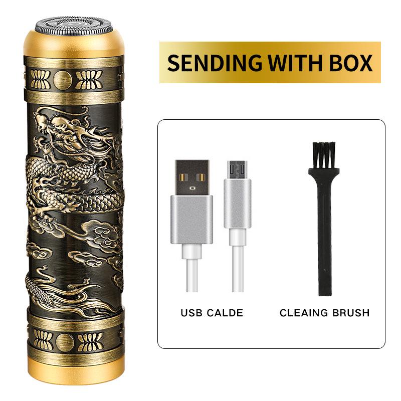 Двухголовочная аккумуляторная мужская портативная электробритва