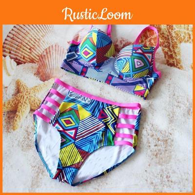 Стильный женский купальник бикини пуш-ап с мягкой чашкой большого размера с дизайном с высокой талией для комфорта