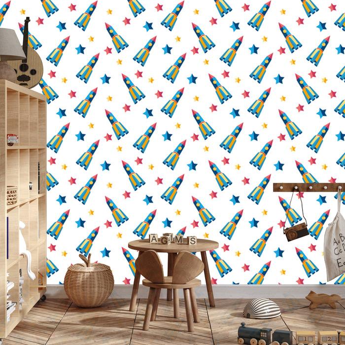 Wallpaper Spaceships Stars for Living Room and Bedroom 50x1000
