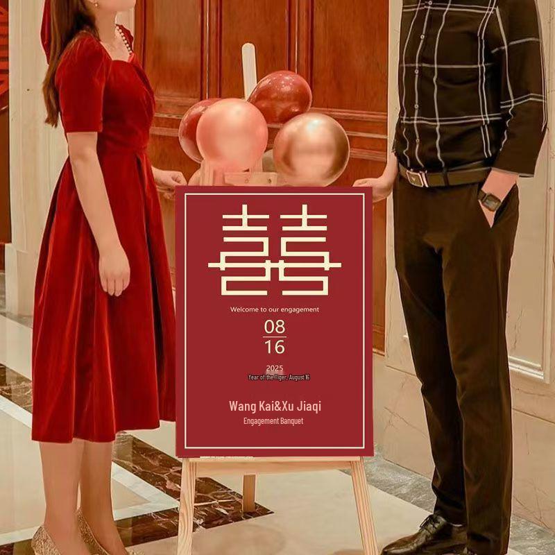 Свадебная церемония Помолвка Приветственный знак - Декоративный указатель и подставка для доски с водой