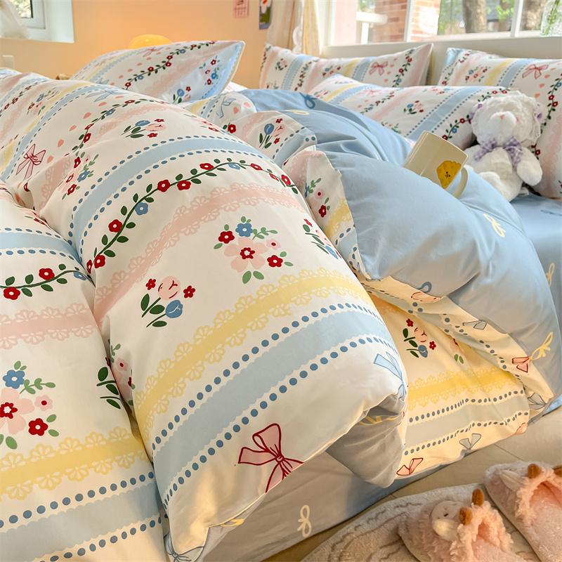 Cute Animal Panda Duvet Cover 3pcs Cotton Cartoon Black White Chinese Panda Bedding Set Soft Reversible Stripe Comforter Cover