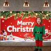 Xmas Display Santa Claus Print Snowman Display Holiday Backdrop Winter Scene Santa Claus Banner For New Year Party Xmas