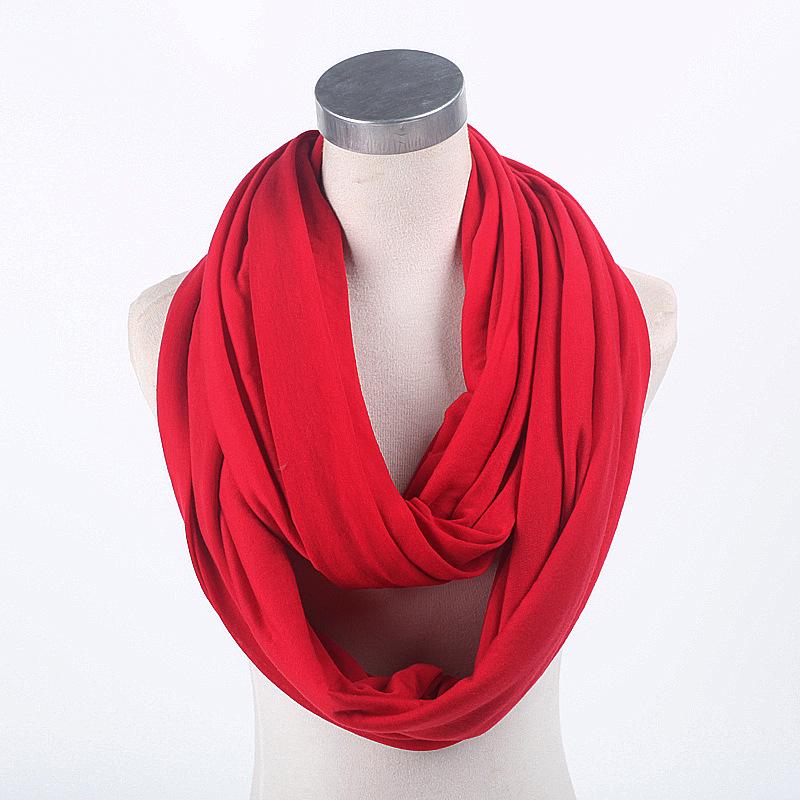 Solid Cotton Seamless Infinity Scarf, Shawl & Nursing Cover