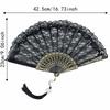 Flower Carving Chinese Style Fan with Tassel Dance Hand Fan  Home Decoration