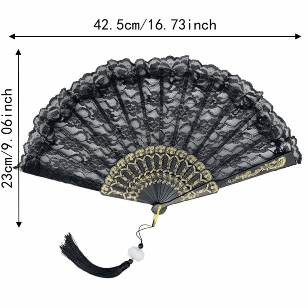 Flower Carving Chinese Style Fan with Tassel Dance Hand Fan Home Decoration