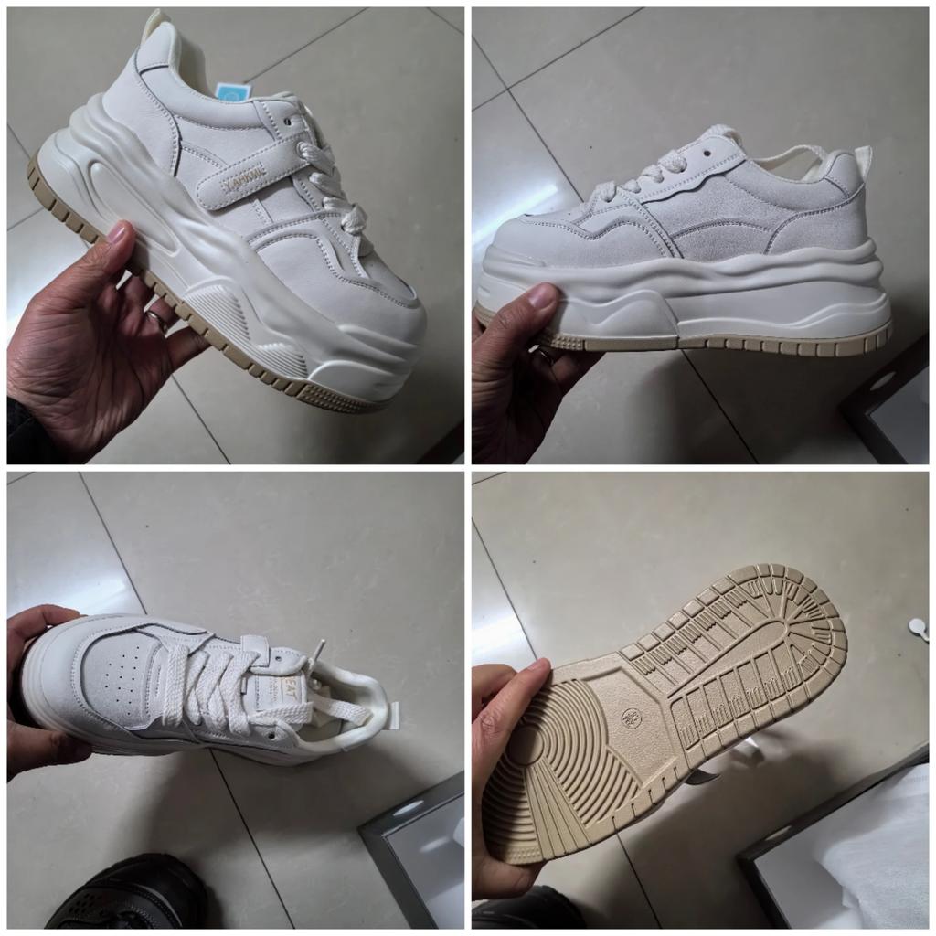 SyfIyno 6,5 см натуральная кожа платформа танкетка удобная доска для скейтборда толстая подошва весна осень модные массивные кроссовки повседневная обувь