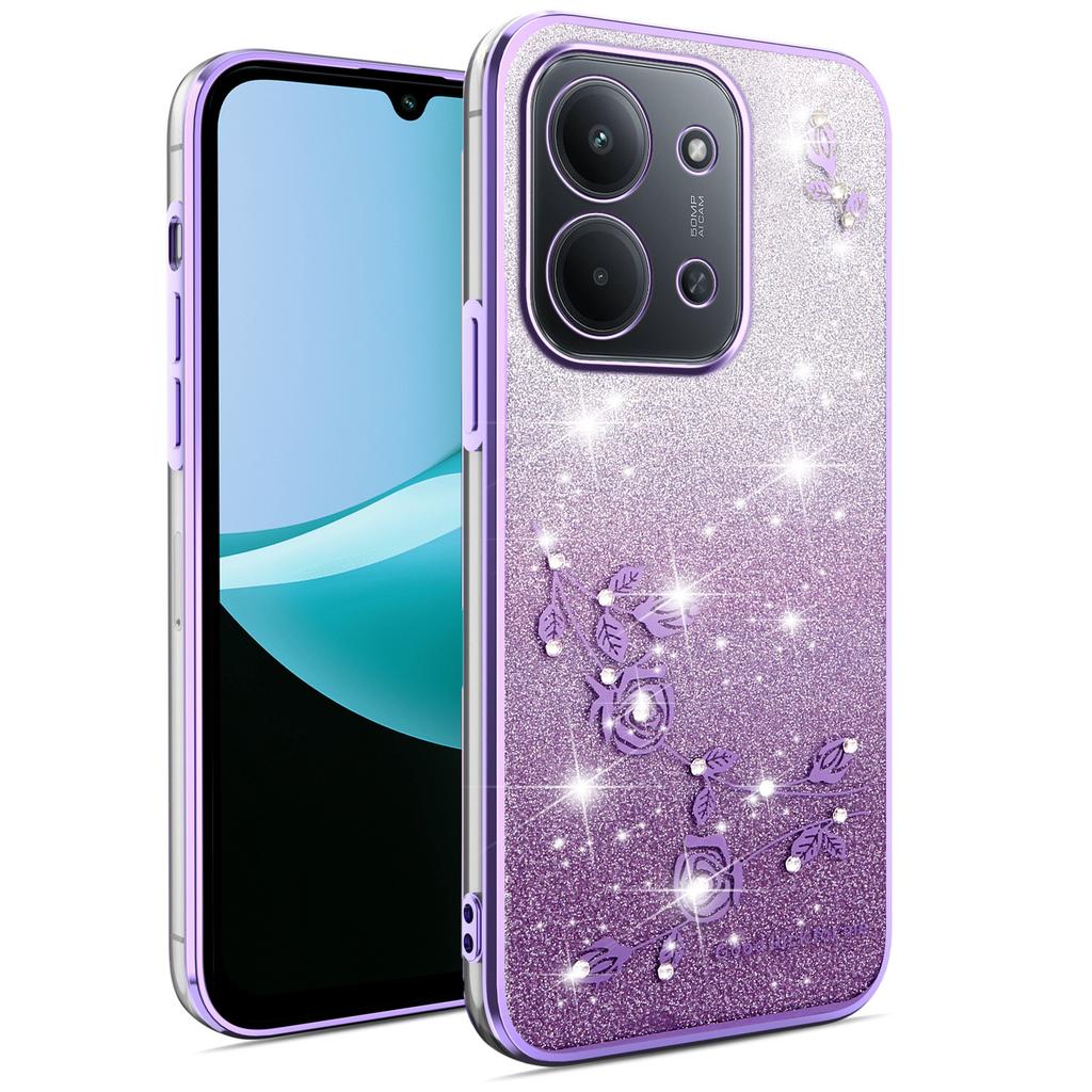 Для Xiaomi Redmi 15C 4G (Глобальный) (171 мм) Чехол Цветок TPU Гибкий Градиентный Чехол для Телефона