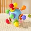 Silicone Hand Grip Ball Rotating Rattle Manhattan Round Ball Rattle Sound Toy  Newborn Gift