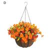 Искусственные висячие цветы с корзиной Искусственные шелковые цветы на кокосовой подкладке Корзина Искусственная висячая фиолетовая петуния для весеннего садового крыльца