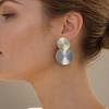 1 Pair Large Double Round Disc Dangle Drop Earrings, Minimalist Geometric Big Circle Earrings, Statement Jewelry Gifts