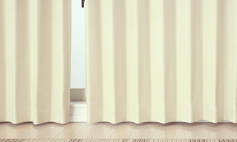 Полное затемнение Свет Тепло Однотонный 5417 Слоновая кость 100 см шириной x 90 см Комплект из 2 штук Энергия Холод Энергия Улучшенное отопление и охлаждение Плотные шторы, 100%