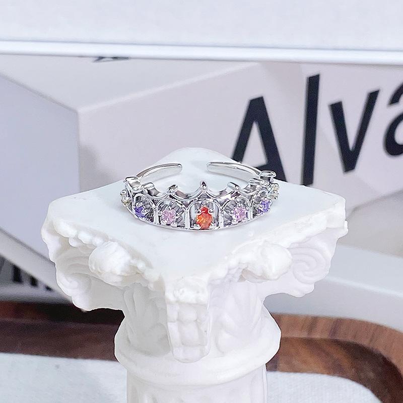 Летний цвет Дофаминовый циркон Изысканное кольцо-бабочка с открытой шинкой Легкая роскошь Премиум Нишевый дизайн Кольцо